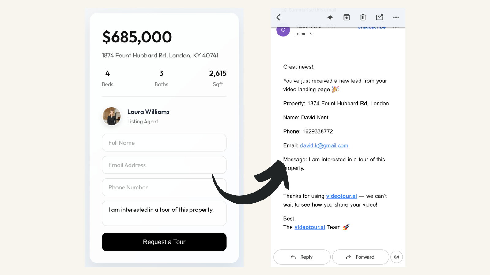 AI video landing page design