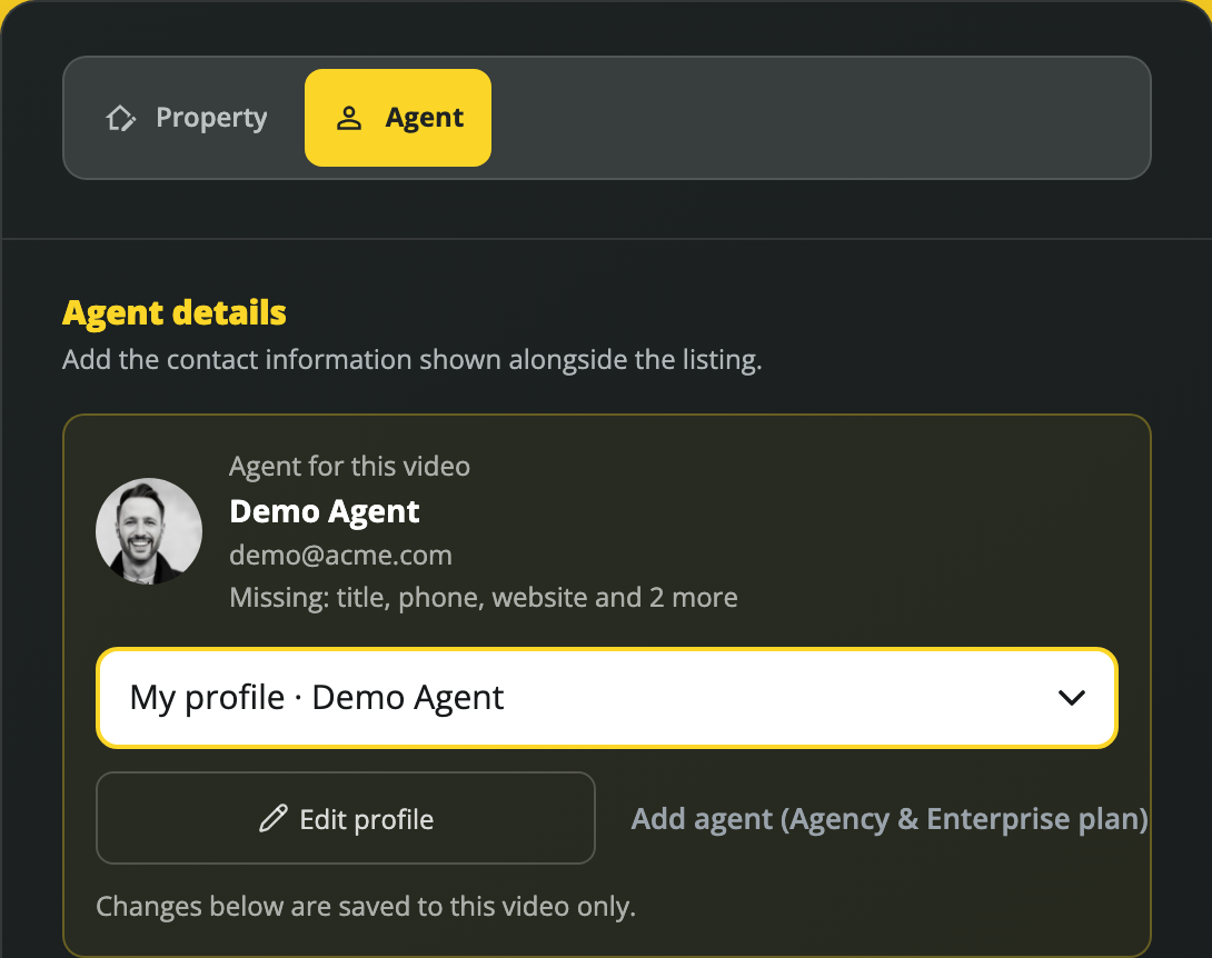 Choose the agent for this video