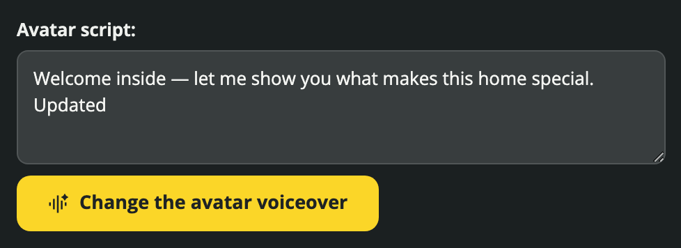Update an existing presenter’s spoken introduction