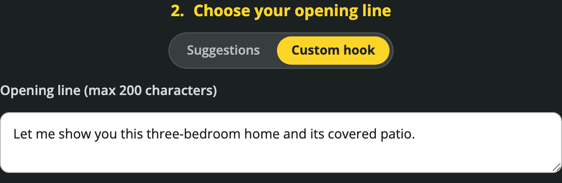Write the presenter’s opening sentence