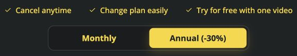 Check the billing period before choosing a plan