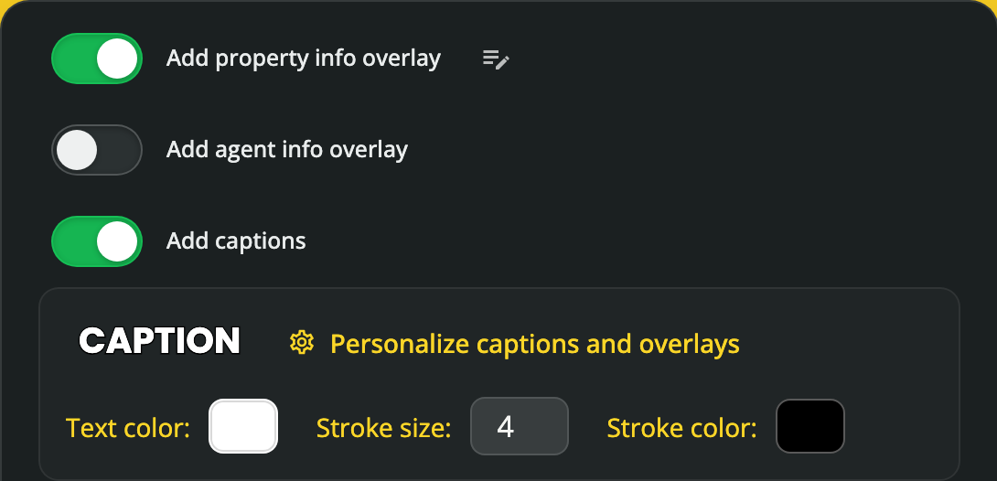 Turn on and personalize captions