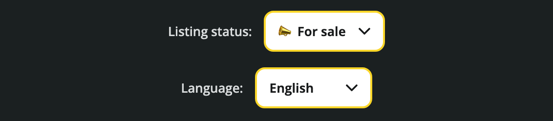 Check the listing status and page language