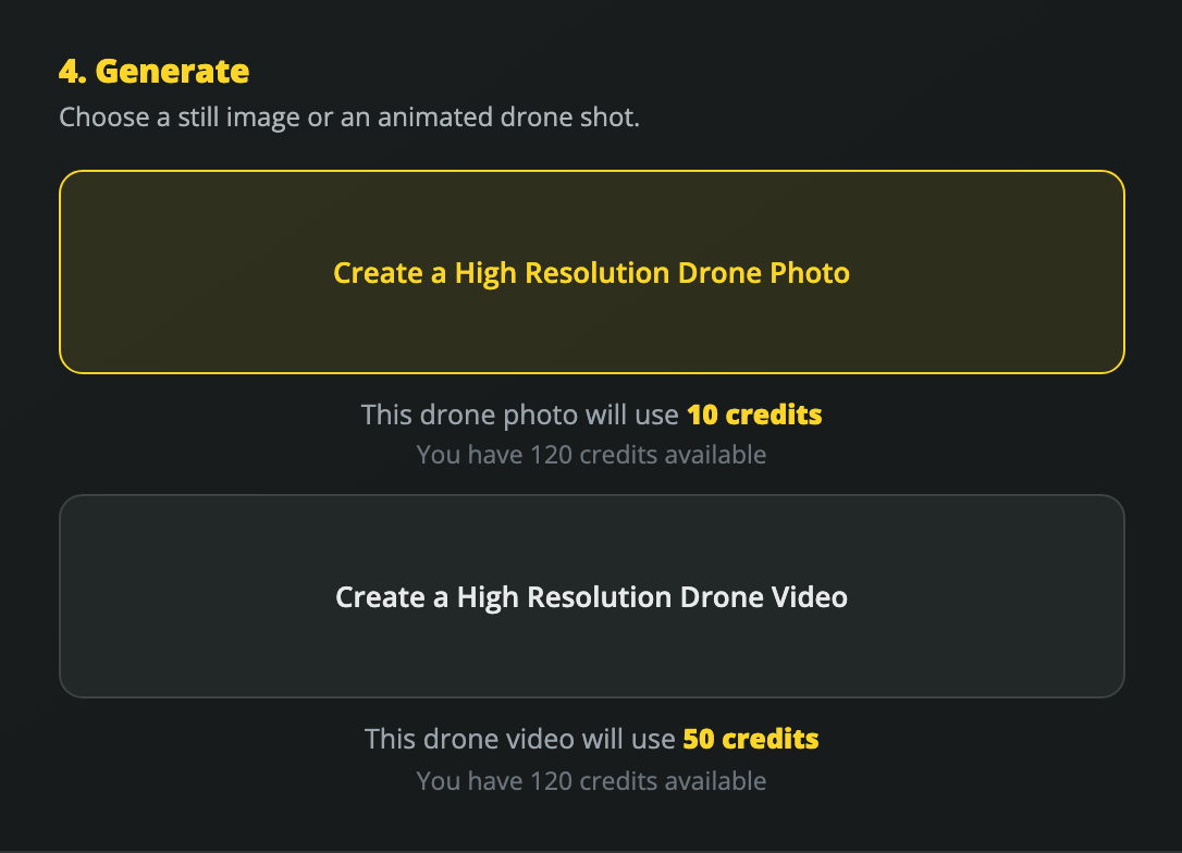 Choose an aerial photo or video