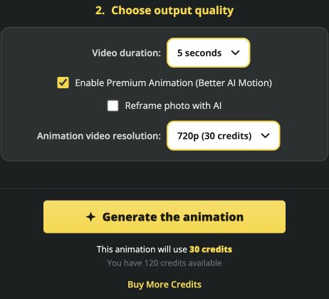 Choose quality for this AI Motion clip