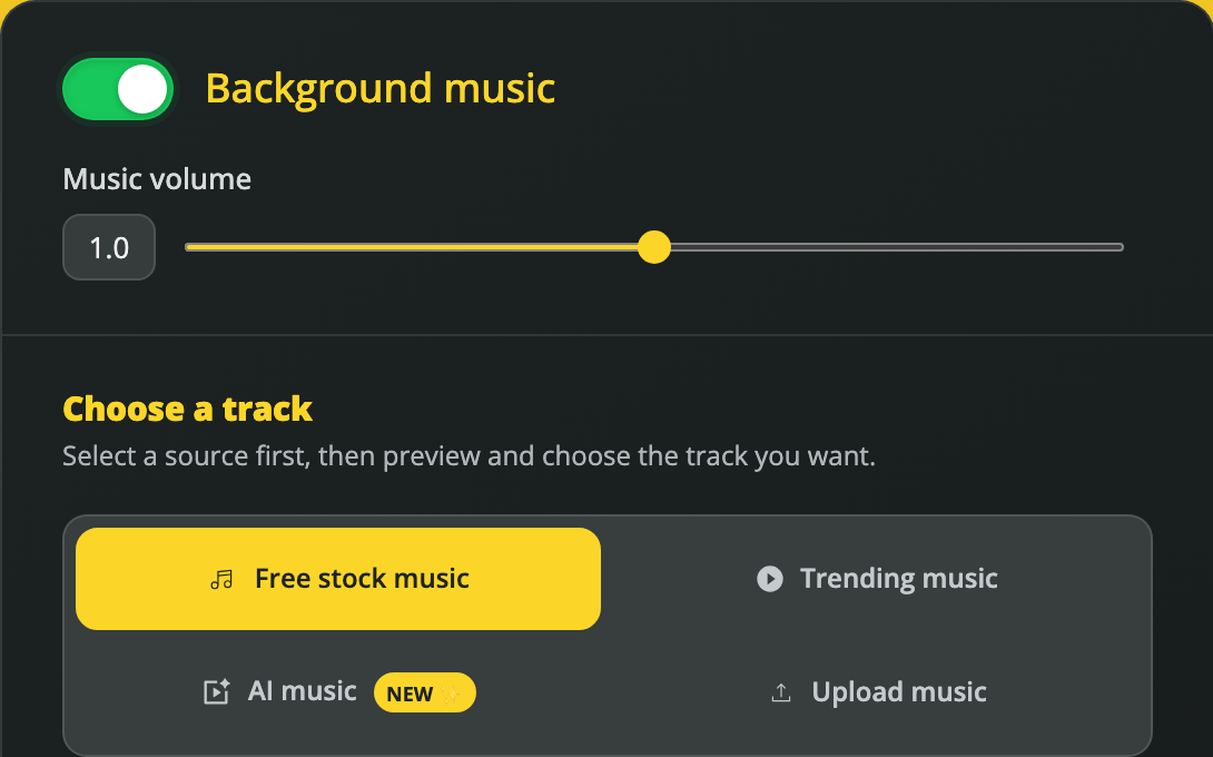 Choose your background music