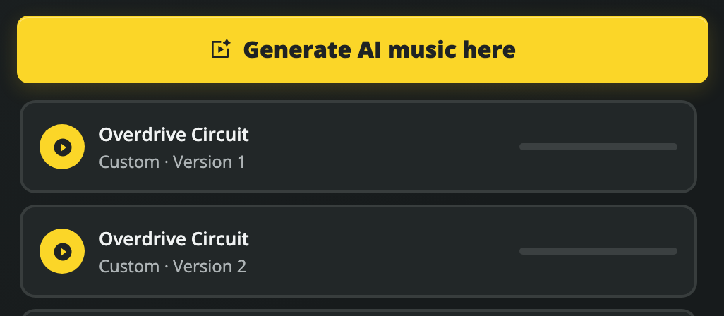 Choose a finished music version