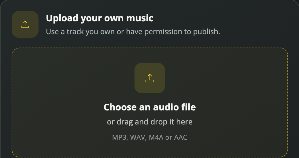 Upload a background soundtrack