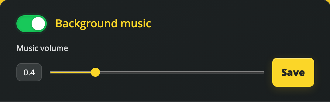 Save the background music volume