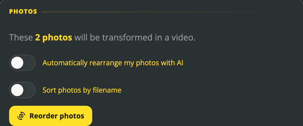 Choose how your photos are arranged