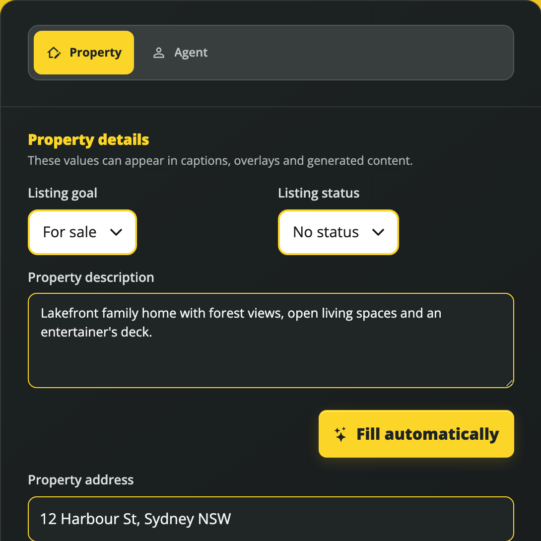 Update the property details