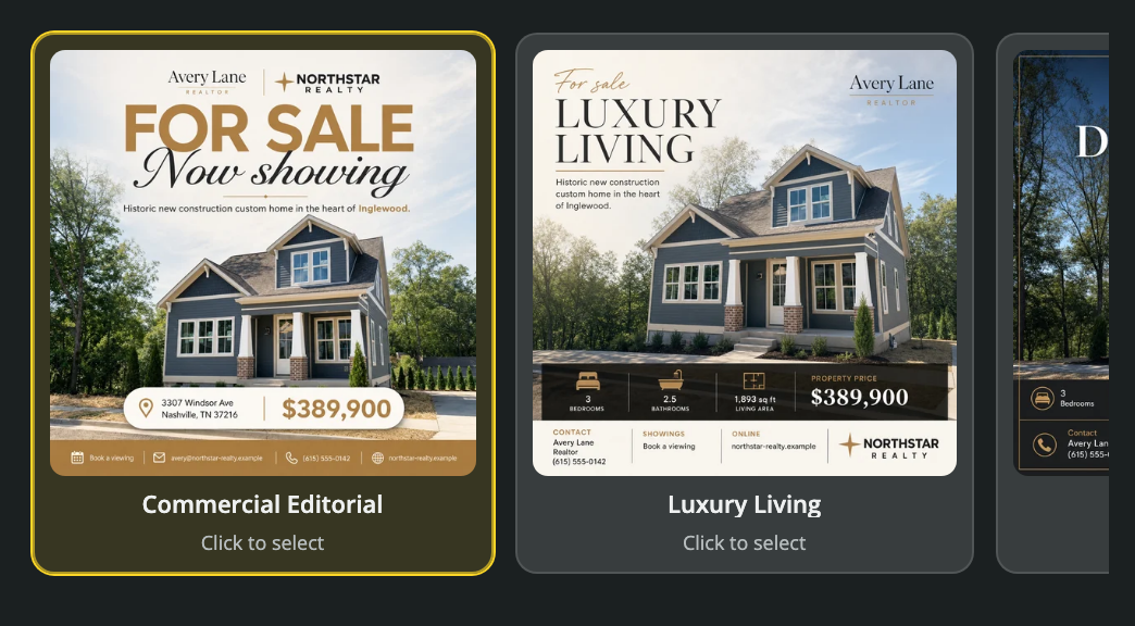 Choose the cover layout