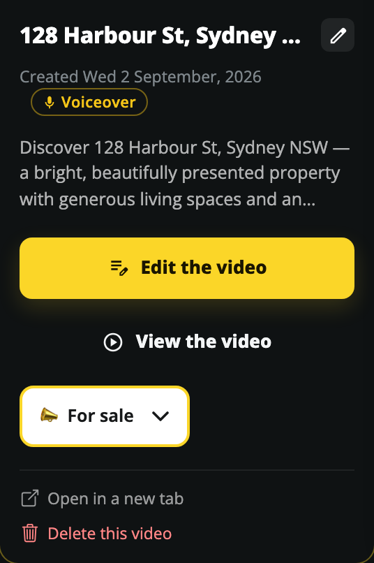 Rename a project in your video library