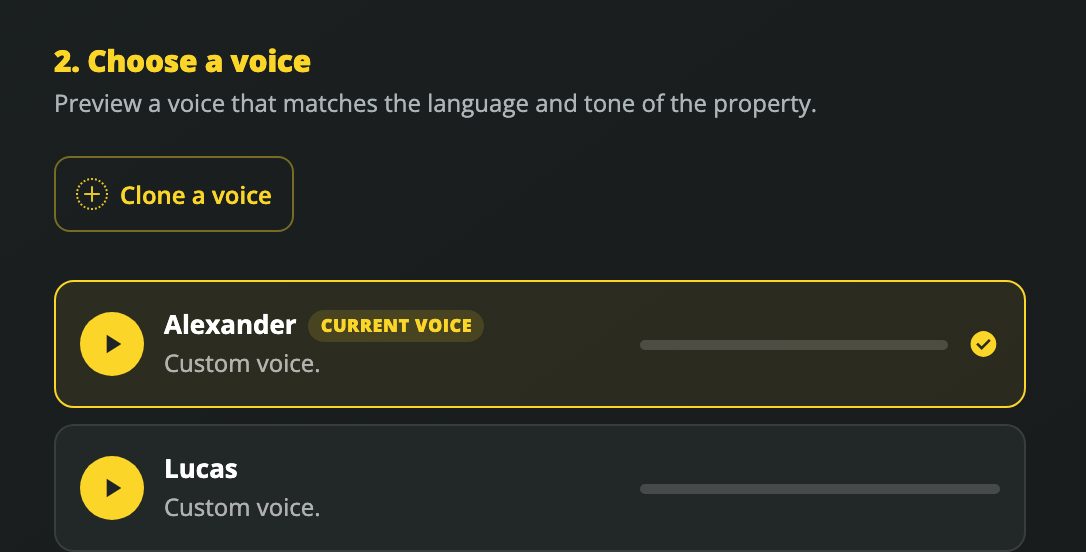 Listen to a voice and choose it